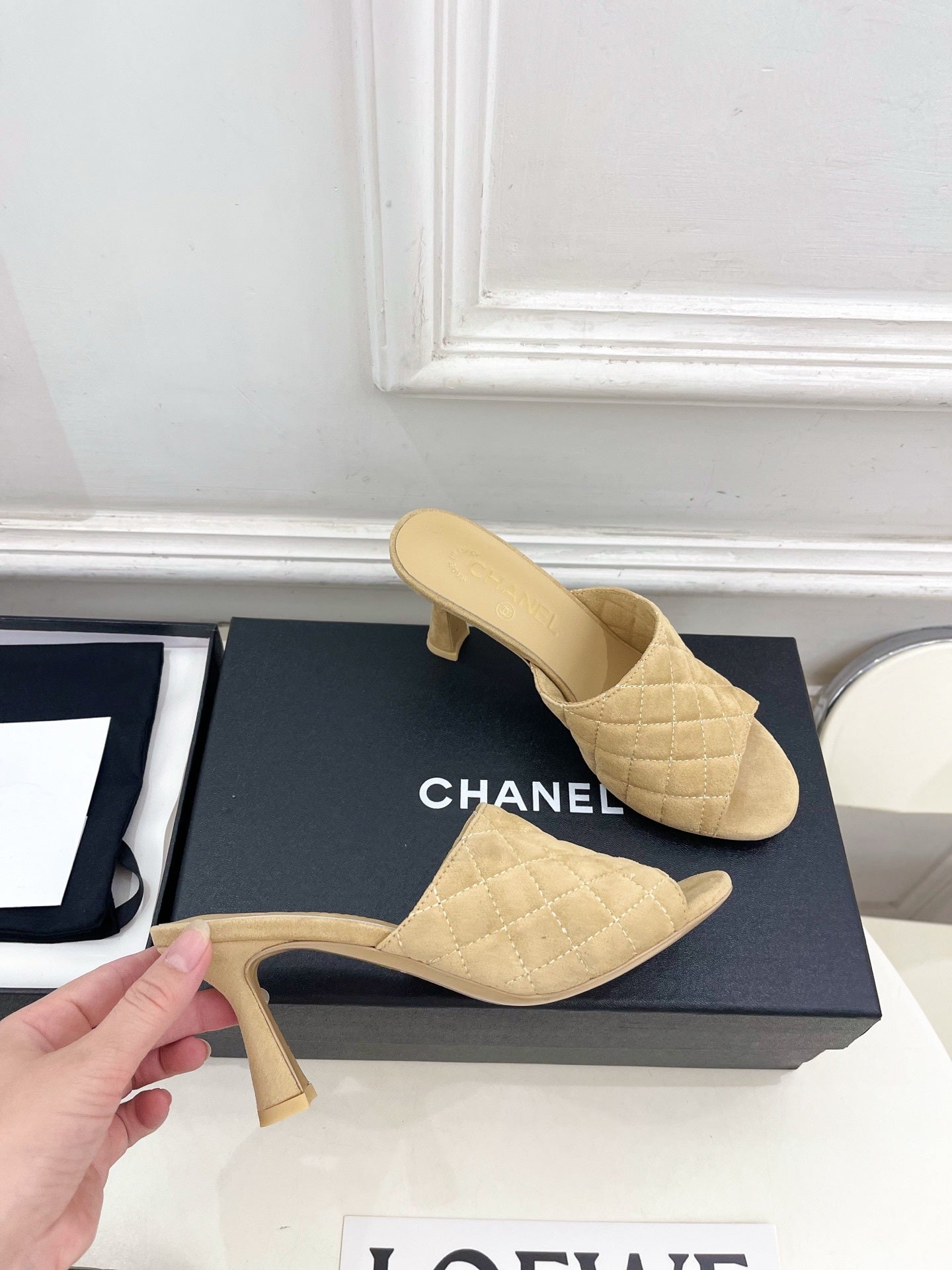 Chanel Women's Diamond-patterned Slippers 7.5cm C93343 - Euro 35=US 4 - View 4