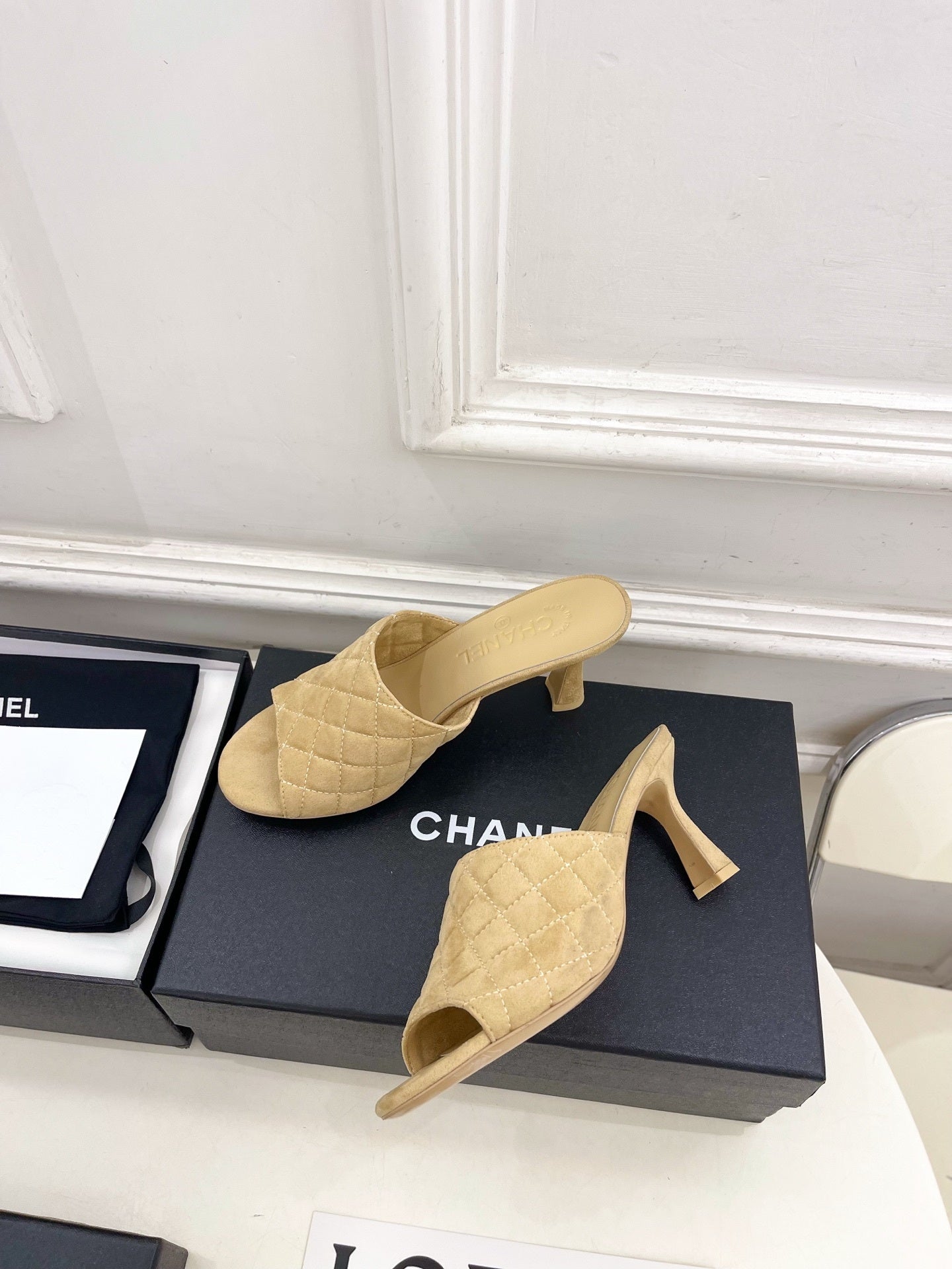 Chanel Women's Diamond-patterned Slippers 7.5cm C93343 - Euro 35=US 4 - View 5
