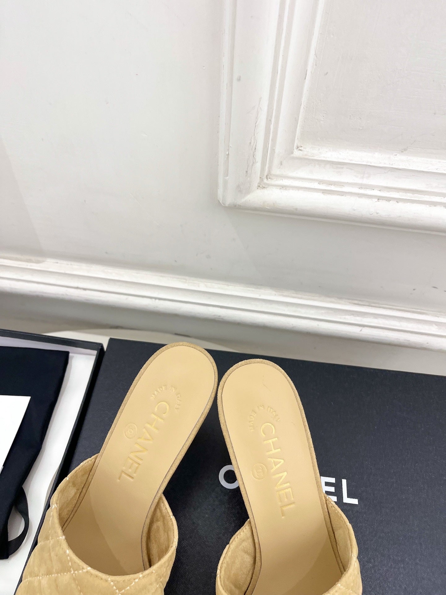 Chanel Women's Diamond-patterned Slippers 7.5cm C93343 - Euro 35=US 4 - View 7