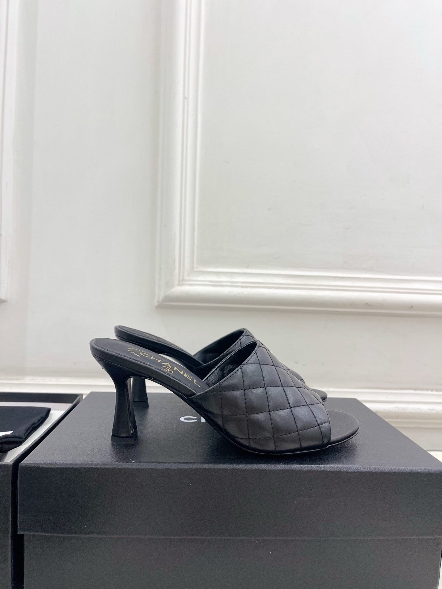 Chanel Women's Diamond-patterned Slippers 7.5cm C93344 - Euro 35=US 4 - View 2