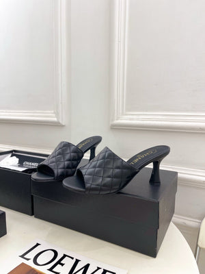 Chanel Women's Diamond-patterned Slippers 7.5cm C93344 - Euro 35=US 4 - View 3
