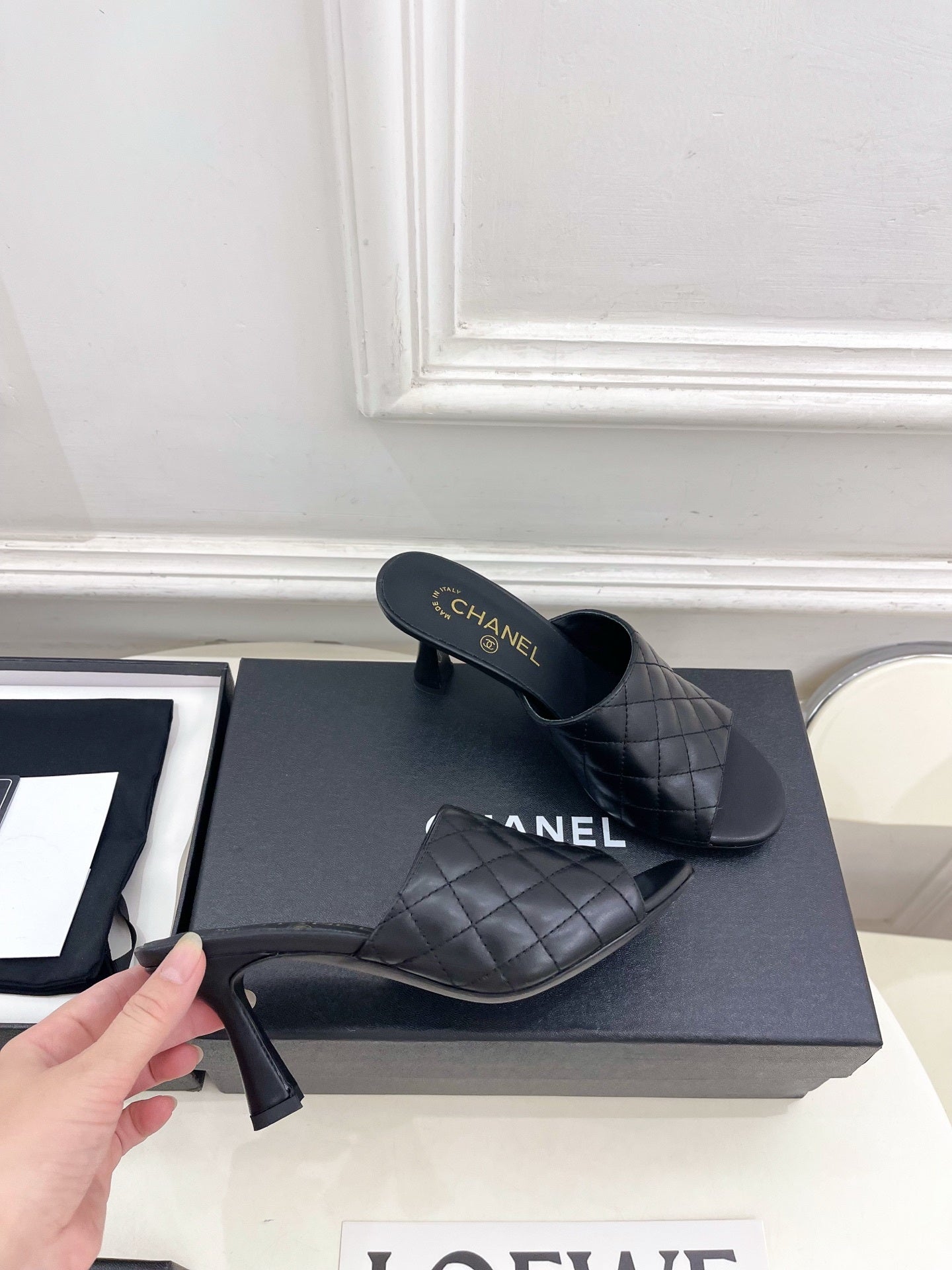 Chanel Women's Diamond-patterned Slippers 7.5cm C93344 - Euro 35=US 4 - View 5