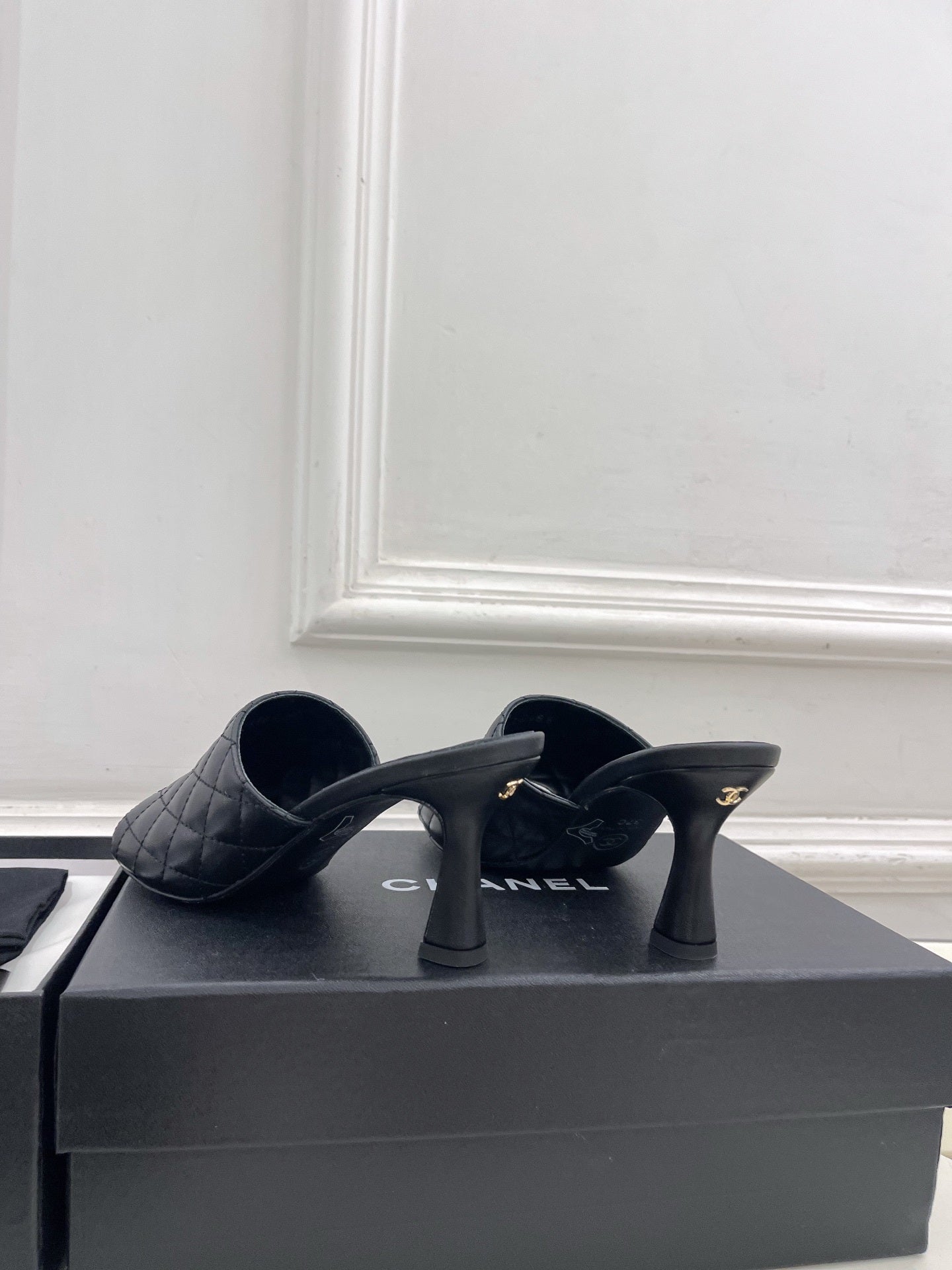 Chanel Women's Diamond-patterned Slippers 7.5cm C93344 - Euro 35=US 4 - View 7
