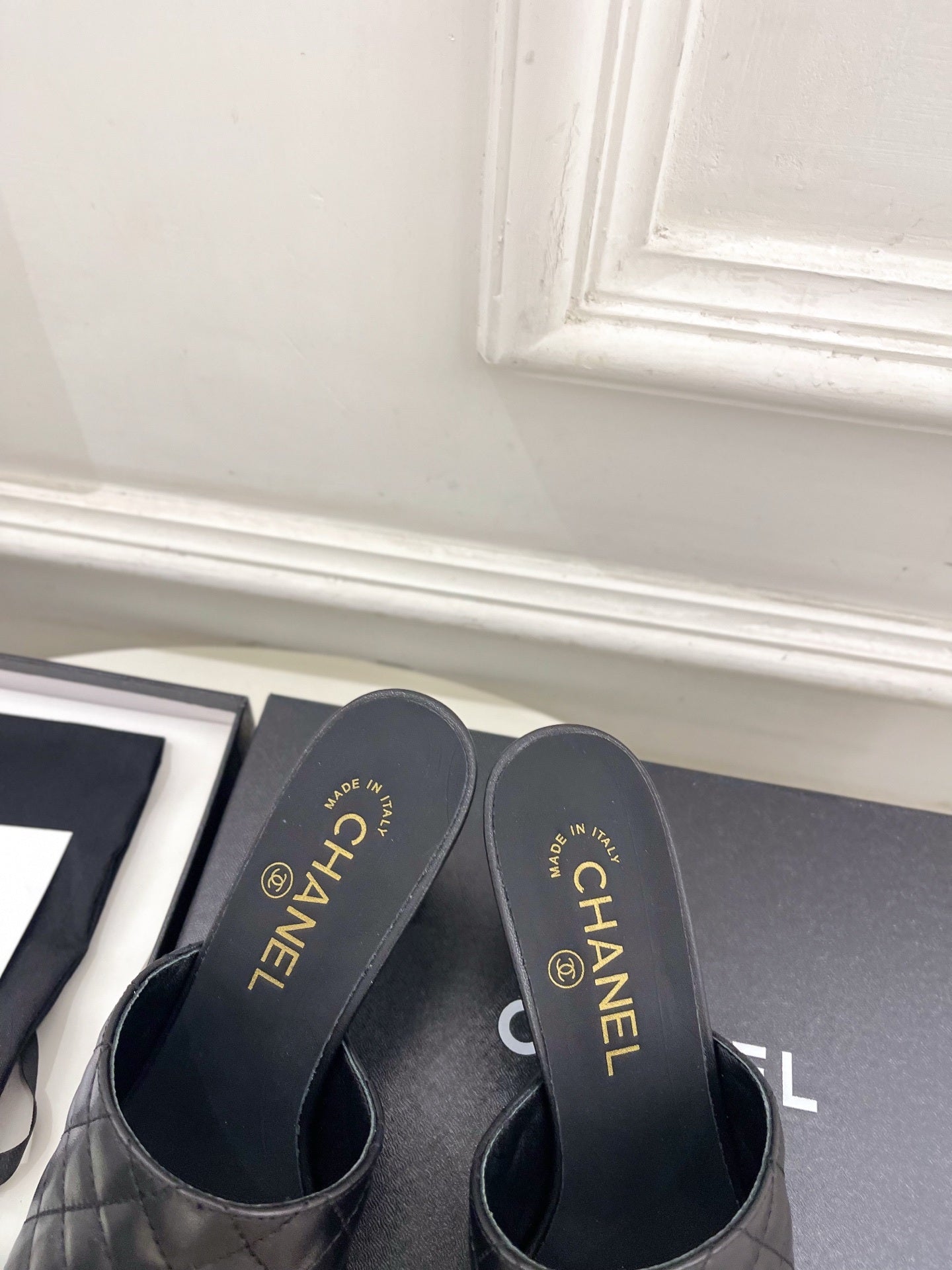 Chanel Women's Diamond-patterned Slippers 7.5cm C93344 - Euro 35=US 4 - View 8
