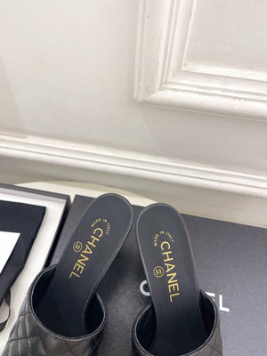 Chanel Women's Diamond-patterned Slippers 7.5cm C93344 - Euro 35=US 4 - View 8