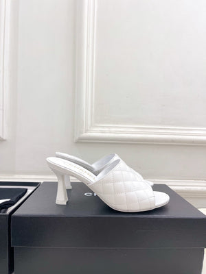 Chanel Women's Diamond-patterned Slippers 7.5cm C93345 - Euro 35=US 4 - View 2