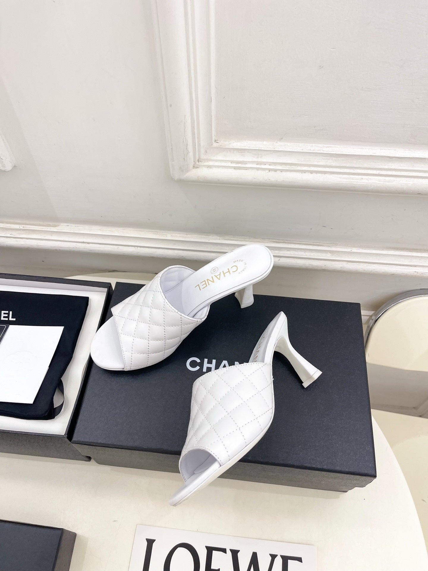 Chanel Women's Diamond-patterned Slippers 7.5cm C93345 - Euro 35=US 4 - View 5