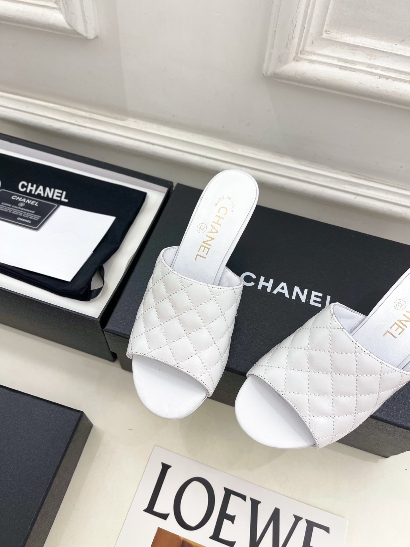 Chanel Women's Diamond-patterned Slippers 7.5cm C93345 - Euro 35=US 4 - View 6