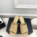 Chanel Women's Diamond-patterned Slippers 7.5cm C93346 - Euro 35=US 4 - View 1