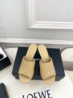 Chanel Women's Diamond-patterned Slippers 7.5cm C93346 - Euro 35=US 4 - View 1