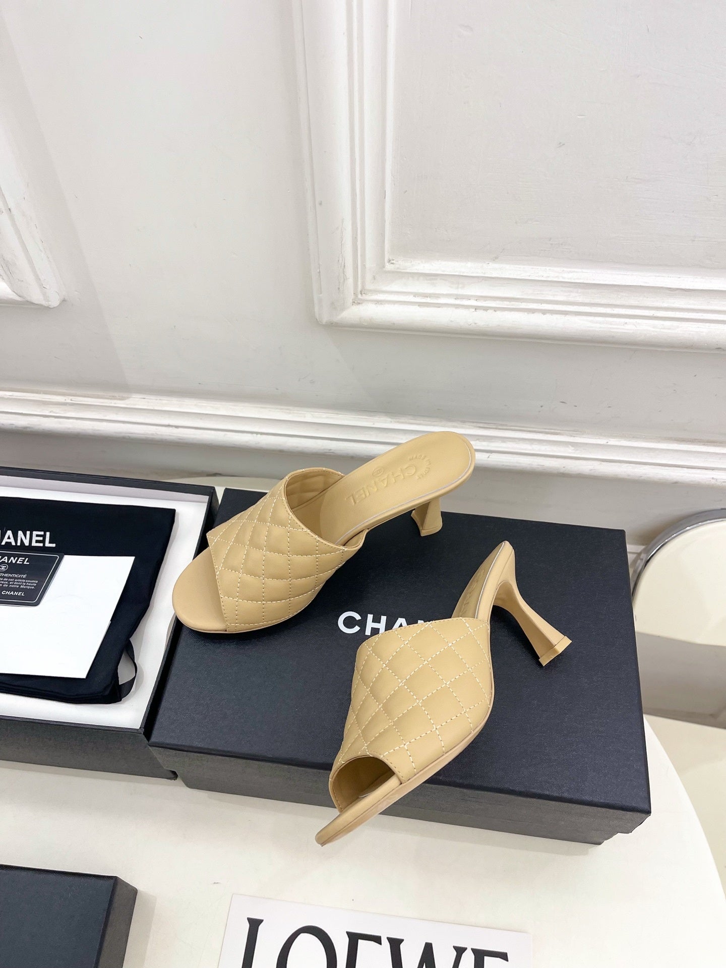 Chanel Women's Diamond-patterned Slippers 7.5cm C93346 - Euro 35=US 4 - View 5