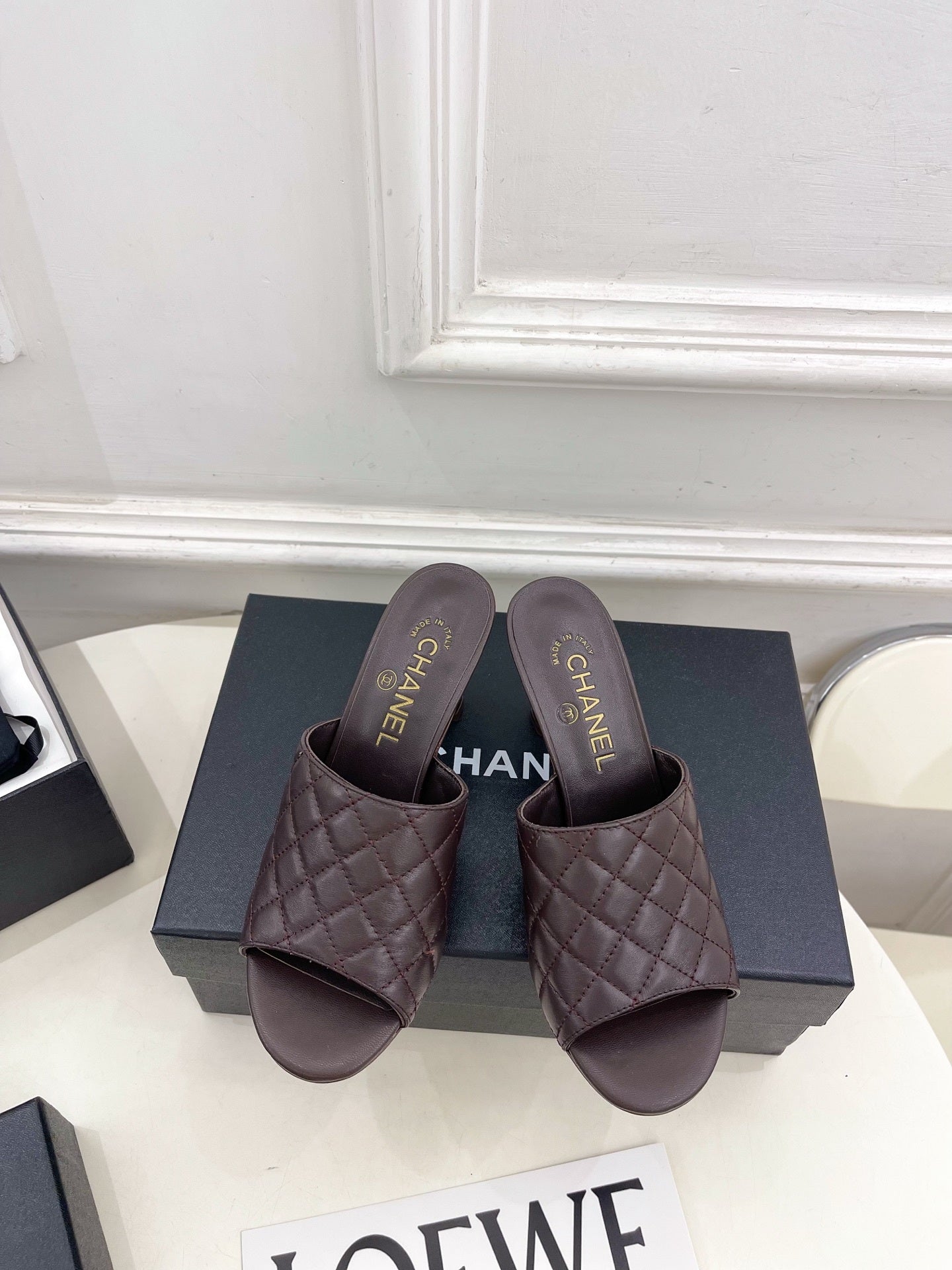 Chanel Women's Diamond-patterned Slippers 7.5cm C93347 - Euro 35=US 4 - View 1