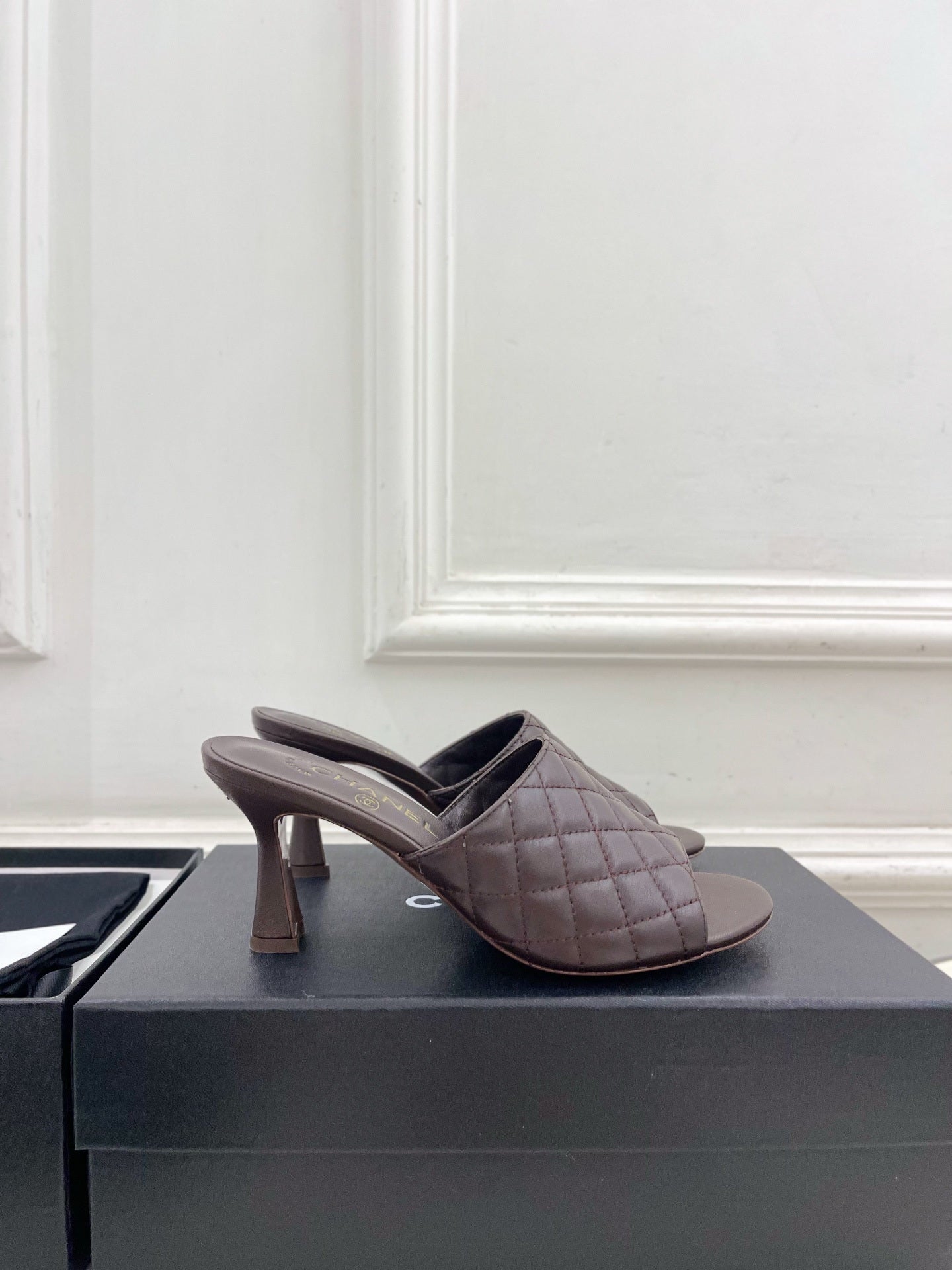 Chanel Women's Diamond-patterned Slippers 7.5cm C93347 - Euro 35=US 4 - View 2