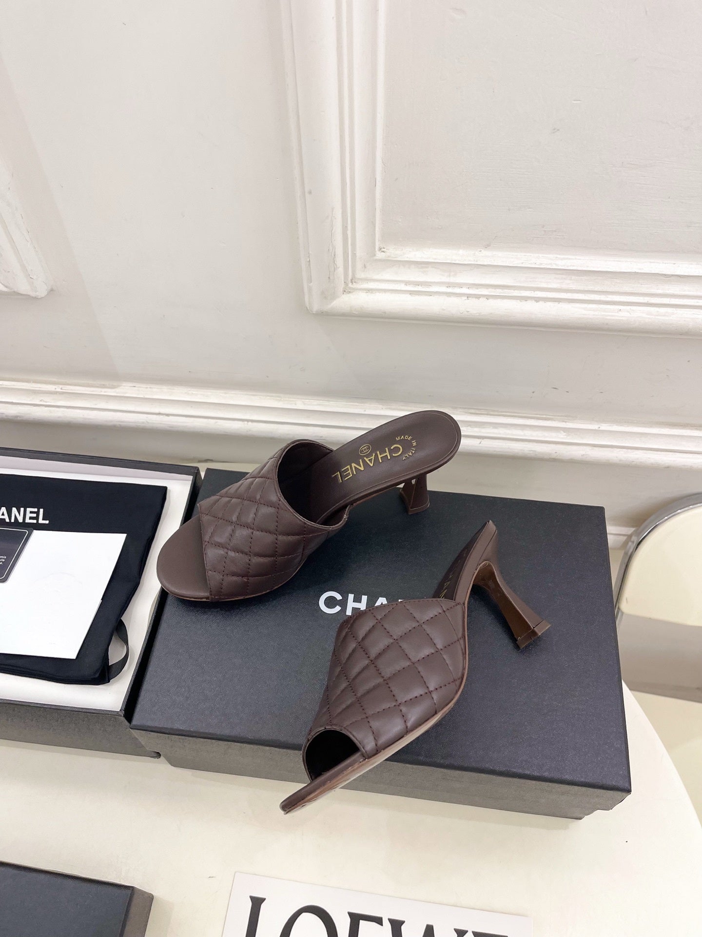 Chanel Women's Diamond-patterned Slippers 7.5cm C93347 - Euro 35=US 4 - View 5