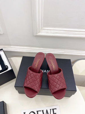 Chanel Women's Diamond-patterned Slippers 7.5cm C93348 - Euro 35=US 4 - View 1