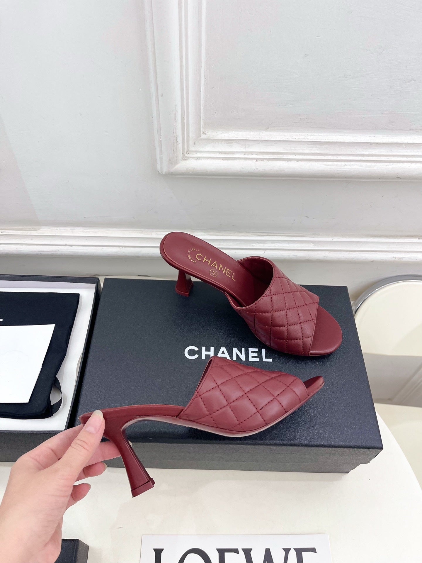 Chanel Women's Diamond-patterned Slippers 7.5cm C93348 - Euro 35=US 4 - View 4
