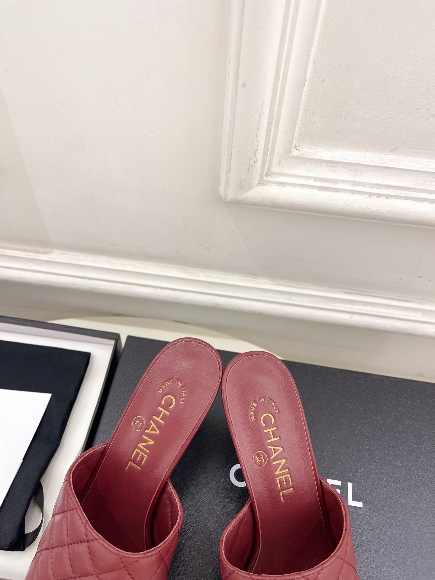 Chanel Women's Diamond-patterned Slippers 7.5cm C93348 - Euro 35=US 4 - View 7
