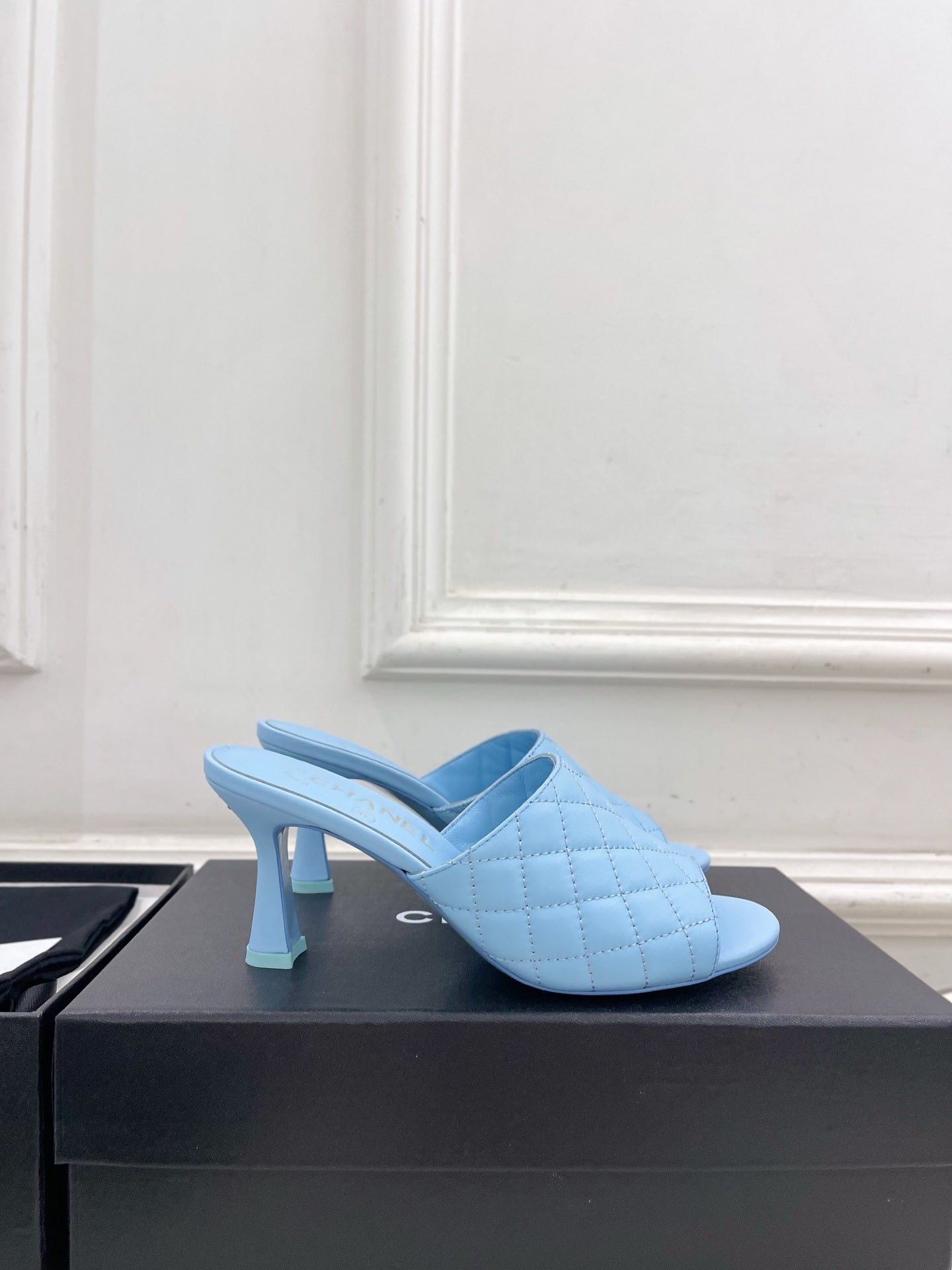 Chanel Women's Diamond-patterned Slippers 7.5cm C93349 - Euro 35=US 4 - View 2
