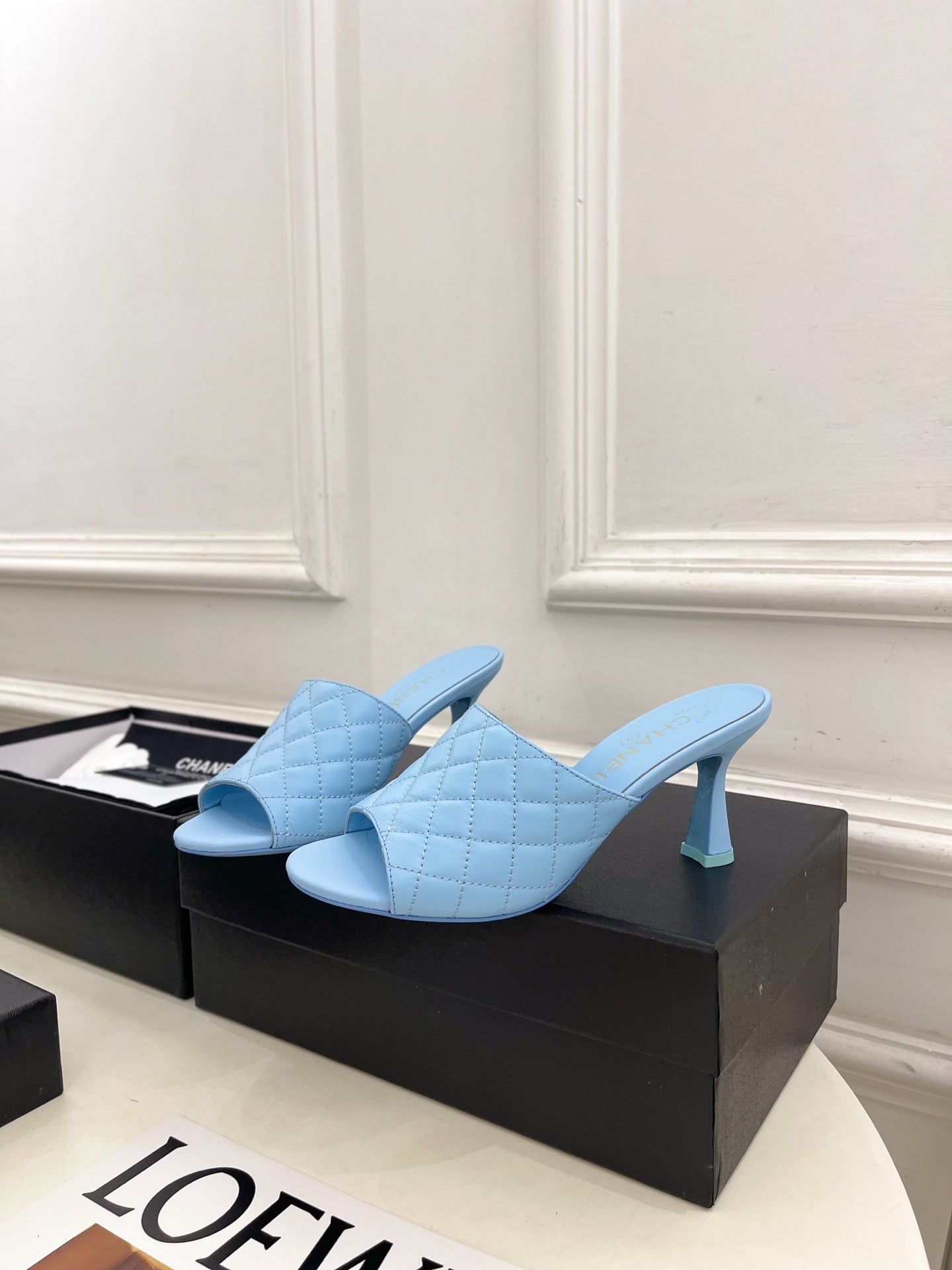 Chanel Women's Diamond-patterned Slippers 7.5cm C93349 - Euro 35=US 4 - View 3