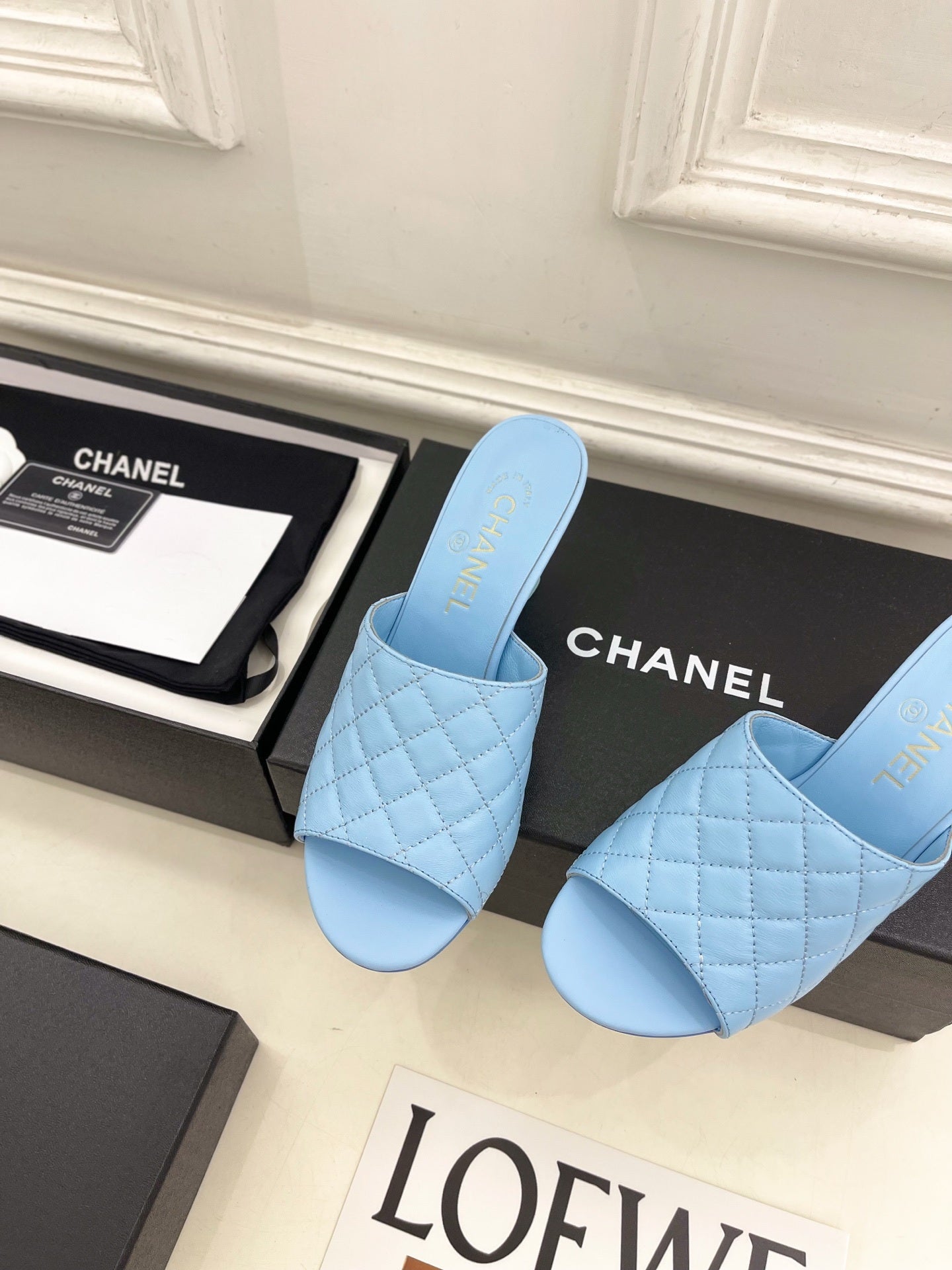 Chanel Women's Diamond-patterned Slippers 7.5cm C93349 - Euro 35=US 4 - View 6