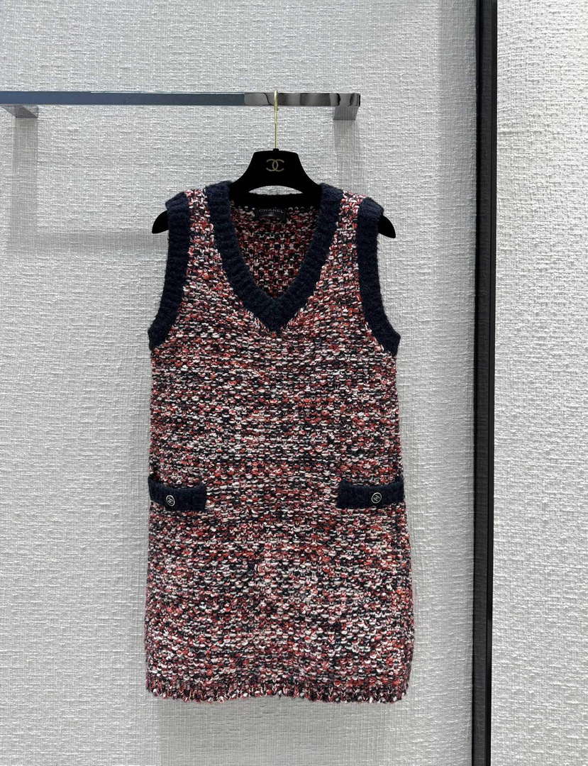 Chanel Women's Fashion Clothing Knitted Sleeveless Dress C58807