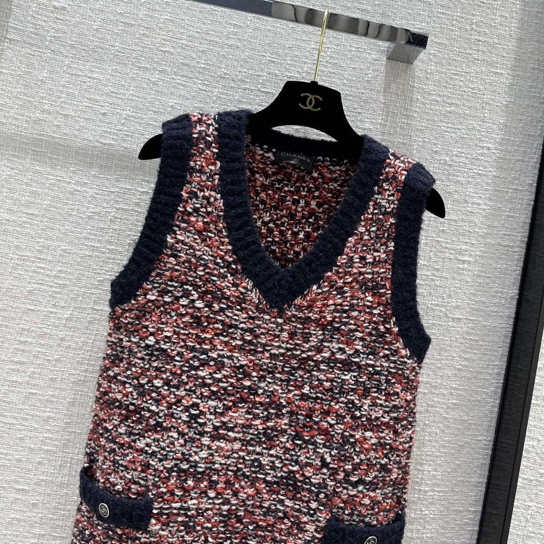 Chanel Women's Fashion Clothing Knitted Sleeveless Dress C58807