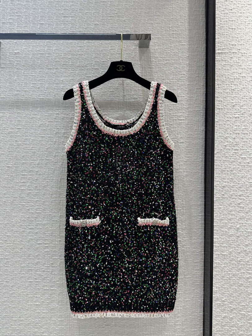 Chanel Women's Fashion Clothing Knitted Sleeveless Dress C58808