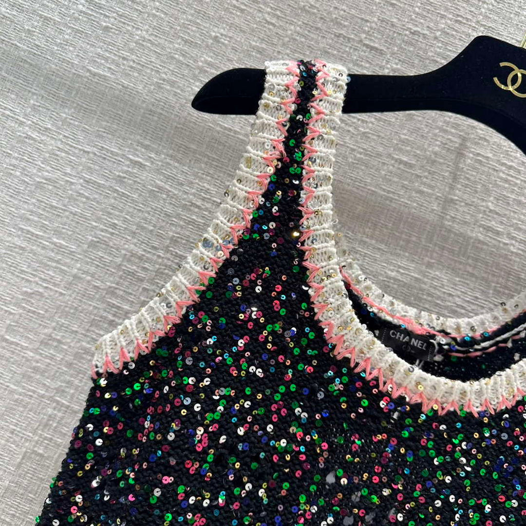 Chanel Women's Fashion Clothing Knitted Sleeveless Dress C58808