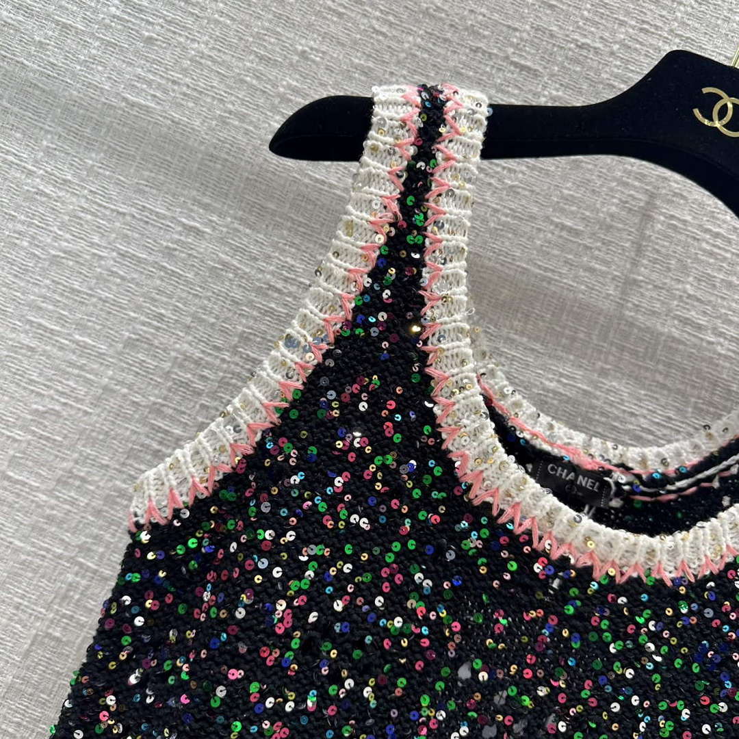 Chanel Women's Fashion Clothing Knitted Sleeveless Dress C58808
