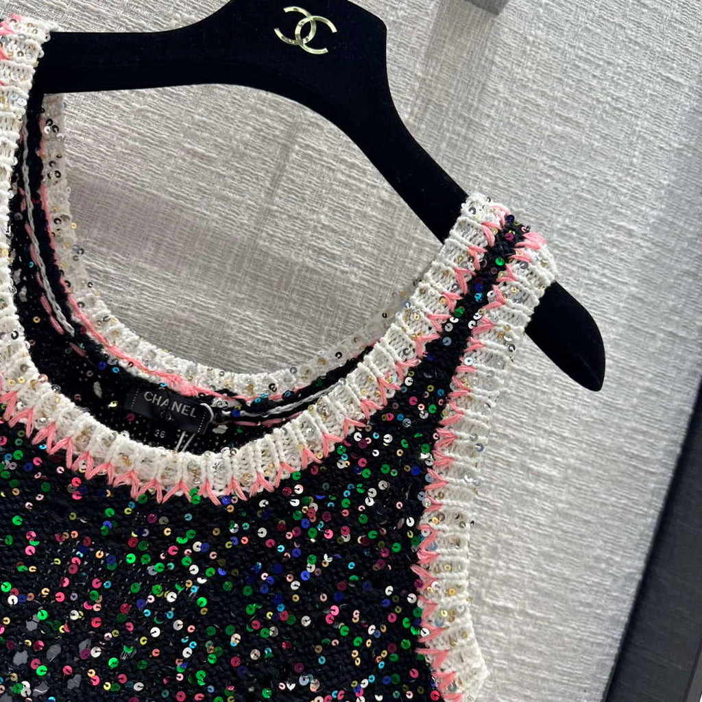 Chanel Women's Fashion Clothing Knitted Sleeveless Dress C58808