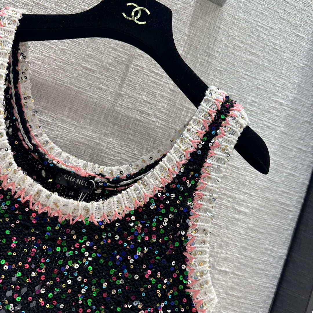 Chanel Women's Fashion Clothing Knitted Sleeveless Dress C58808