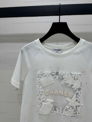 Chanel Women's Fashion Cotton T-shirt C81025 - white / S - View 13