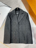Chanel Women's P78191 Fashion Jacket Wool Tweed  Black & Gray C62302