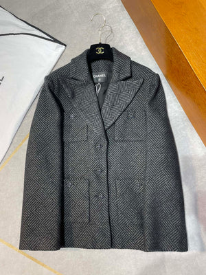 Chanel Women's P78191 Fashion Jacket Wool Tweed  Black & Gray C62302 - S - View 1