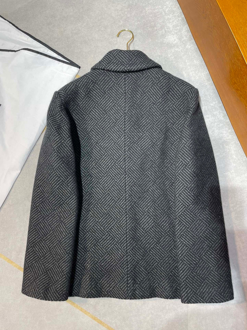 Chanel Women's P78191 Fashion Jacket Wool Tweed  Black & Gray C62302