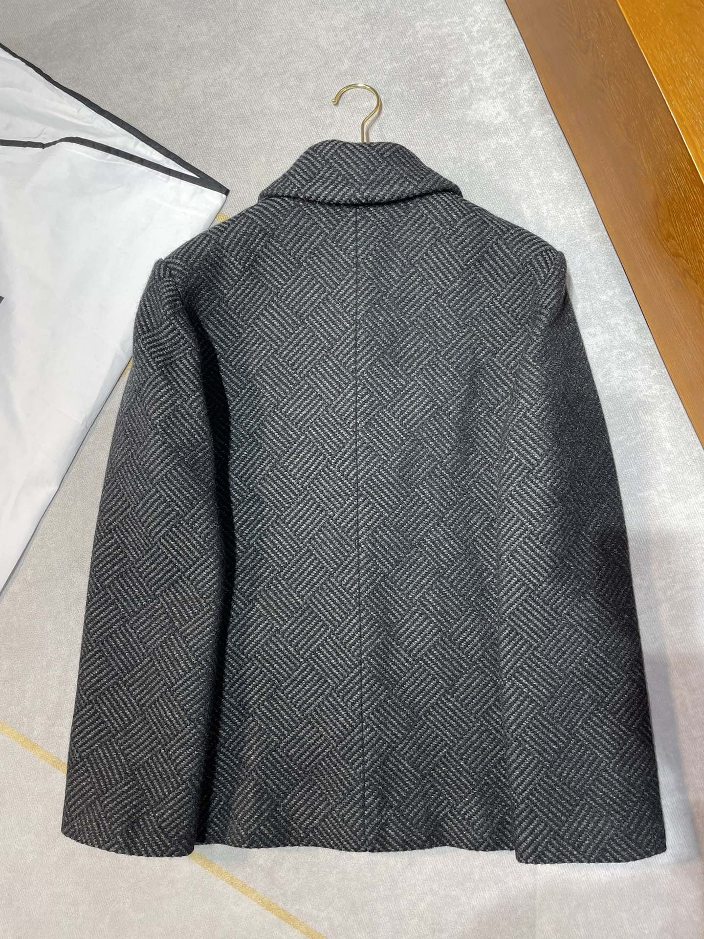 Chanel Women's P78191 Fashion Jacket Wool Tweed  Black & Gray C62302