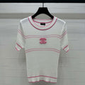 Chanel Women's Fashion Knitted T-shirt C81001 - S / White - View 1