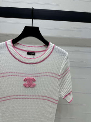 Chanel Women's Fashion Knitted T-shirt C81001 - S / White - View 3