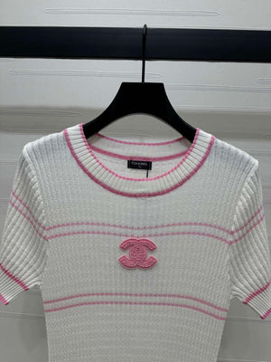 Chanel Women's Fashion Knitted T-shirt C81001 - S / White - View 5