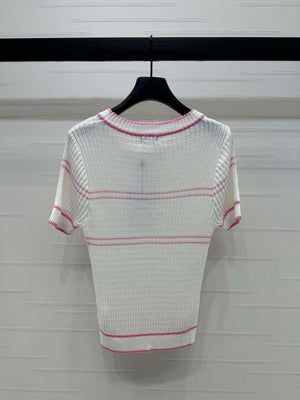 Chanel Women's Fashion Knitted T-shirt C81001 - S / White - View 8