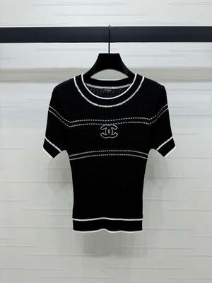 Chanel Women's Fashion Knitted T-shirt C81001 - S / White - View 10