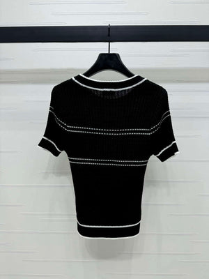 Chanel Women's Fashion Knitted T-shirt C81001 - S / White - View 17