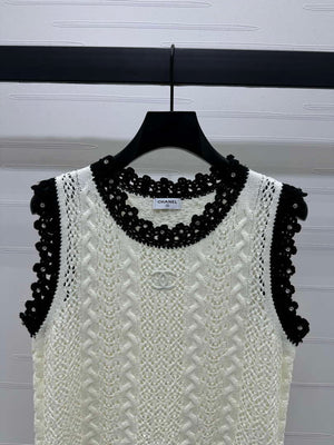 Chanel Women's Fashion Knitted T-shirt C81007 - S / White - View 5