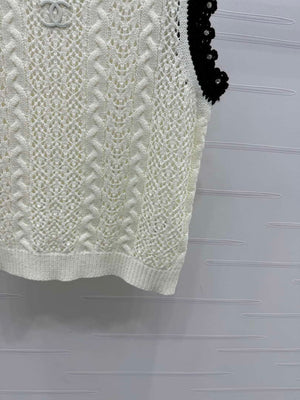 Chanel Women's Fashion Knitted T-shirt C81007 - S / White - View 7