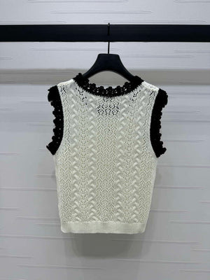 Chanel Women's Fashion Knitted T-shirt C81007 - S / White - View 8