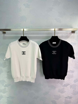 Chanel Women's Fashion Knitted T-shirt C81011 - S / White - View 1