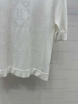 Chanel Women's Fashion Knitted T-shirt C81014 - S / White - View 7