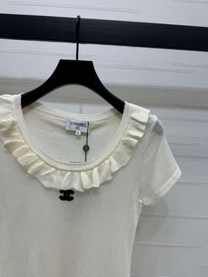 Chanel Women's Fashion Knitted T-shirt C81015 - S / White - View 3