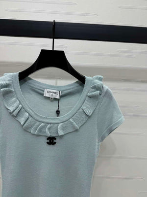 Chanel Women's Fashion Knitted T-shirt C81015 - S / White - View 11