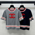 Chanel Women's Fashion Knitted T-shirt C81020 - gray / S - View 1